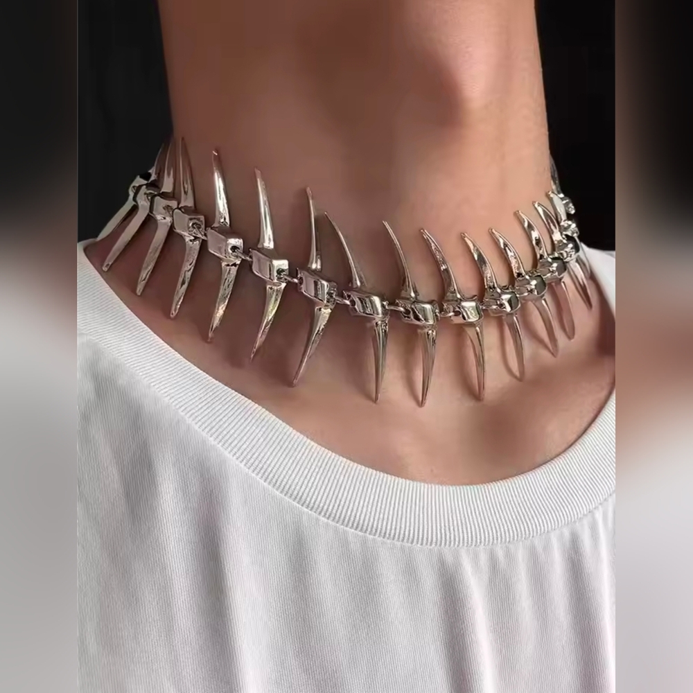 Silver Spine Necklace - Picture 7 of 9